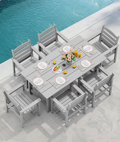 SERWALL Patio Dining Table and Bench Set - Image 9