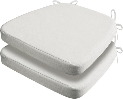 AAAAAcessories D-Shaped Chair Cushions, Machine-Washable Cover, Natural Linen by AAAAAcessories