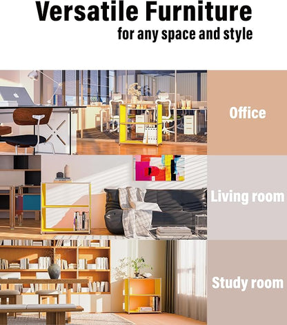 32-Inch 2-Tier Metal Bookcase, Open Shelf Storage Organizer - Image 6