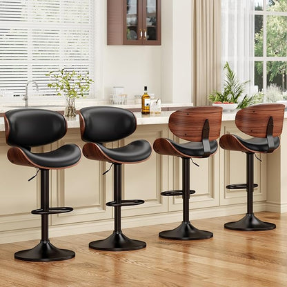 YaFiti Swivel Bar Stools for Kitchen Counter, Adjustable Bentwood Barstools - Image 6