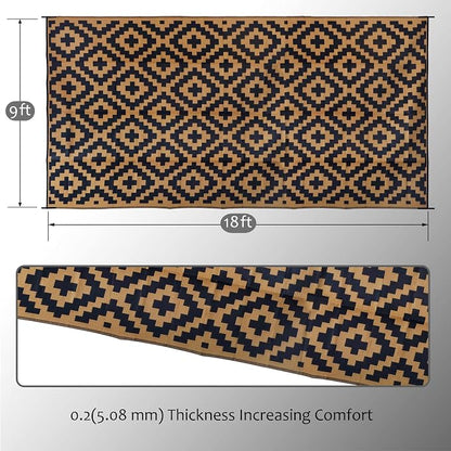SAND MINE Reversible Mats, Plastic Straw Rug, Modern Area Rug, Large Floor Mat - Image 2