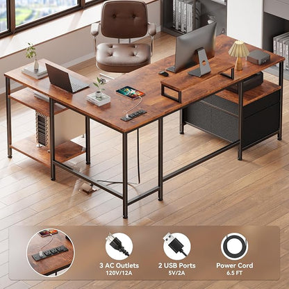Furologee L Shaped Computer Desk - Image 5