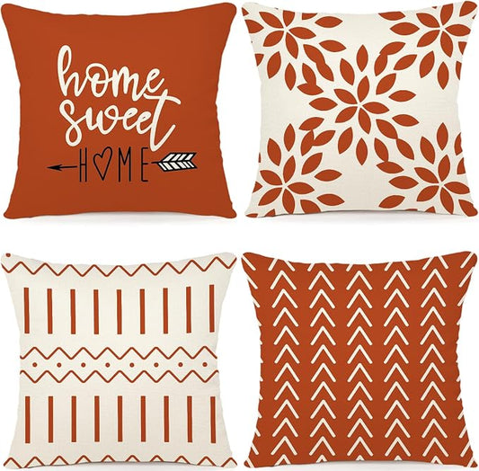 YCOLL Fall Pillow Covers 18x18 Set of 4, Modern Sofa Throw Pillow Cover by PillowCoversExpert