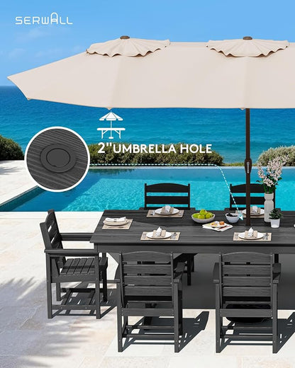 SERWALL 9 Piece Outdoor Dining Set - Image 5