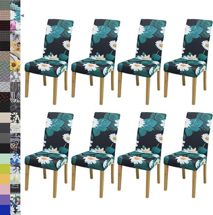 BIETYONE Stretch Dining Chair Covers Set of 8, Soft Removable Washable Kitchen by BIETYONE