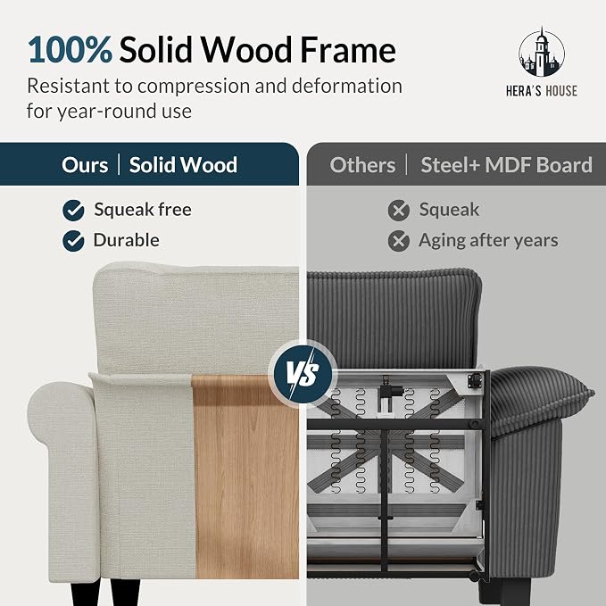 HERA'S HOUSE 3 Pieces Modular Sectional Sofa Sets, Oversized Couch Set - Image 8