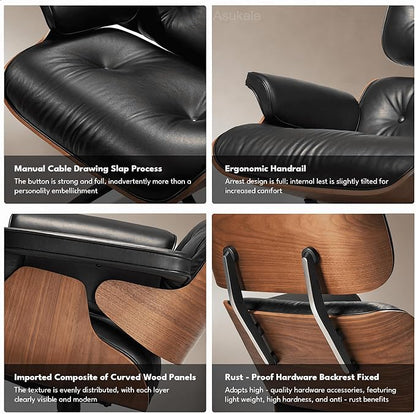 Top Grain Leather, Mid Century Chaise Lounge Chair Indoor, Chair - Image 9