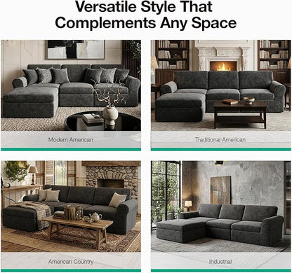 Novilla 138" Modular Sectional Sofa, Modular Sectional Couches - Image 21