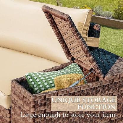 ECOTOUGE 7 Piece Patio Furniture Sets, Half-Moon Circle Conversation Set - Image 2