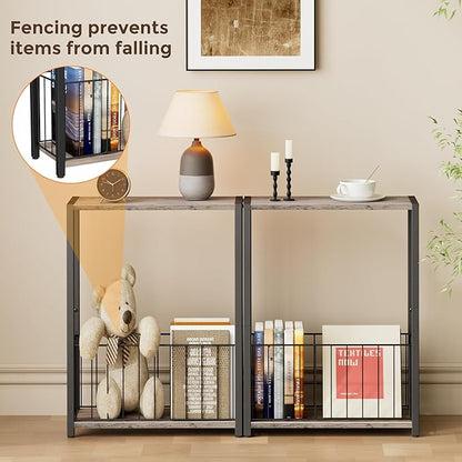 Homleke Narrow Side Table with Magazine Holder, Skinny End Table Perfect - Image 4