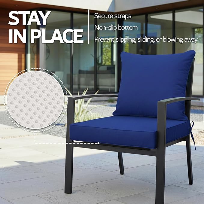 24x24 Inch Outdoor Chair Cushions Set of 4, Patio Furniture Cushions - Image 5