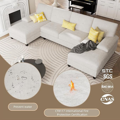U-Shaped Sectional Couches for Living Room, 4 Seat Sofa - Image 4