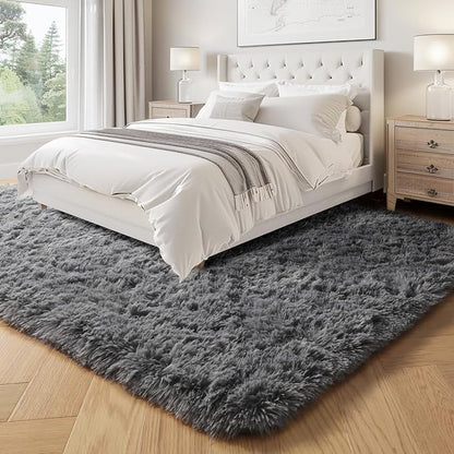 PAGISOFE Plush Area Rugs for Living Room 6x9 Ft, Ultra Soft Shaggy Grey Rugs - Image 8