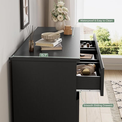 Jocoevol Modern Black 7 Drawer Dresser - Image 4