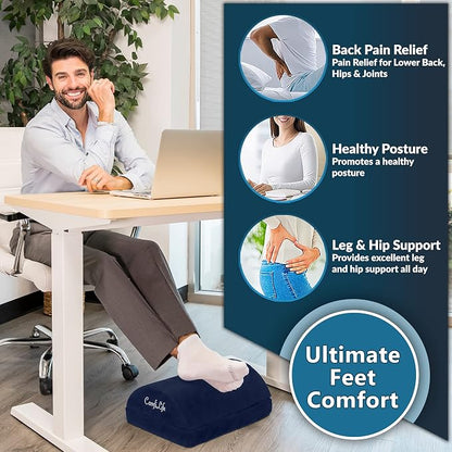 ComfiLife Foot Rest for Under Desk at Work – Adjustable Height Memory Foam Foot - Image 3