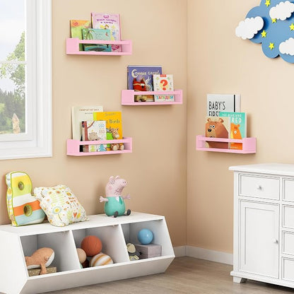Forbena Pink Nursery Floating Shelves - Image 3