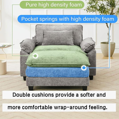 Oprisen 53" Modular Sectional Sofa, Comfy Cloud Couch Sectional Sofa - Image 3