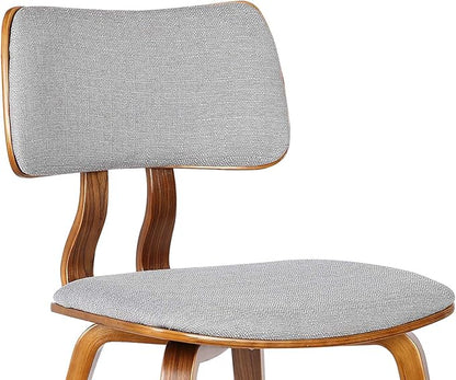 Armen Living Jaguar Mid-Century Dining Chair in Walnut Wood and Gray Fabric - Image 7