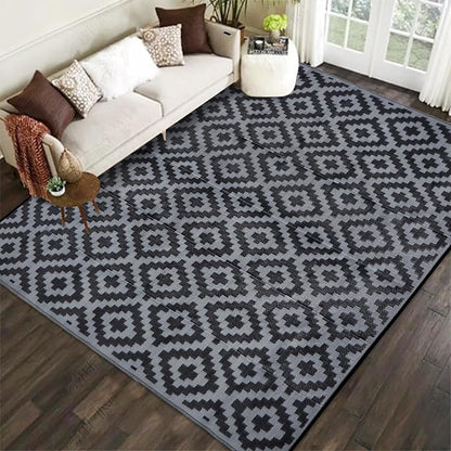 SAND MINE Waterproof Outdoor Rug, Plastic Reversible Rug, Modern Area Rug by SANDMIND