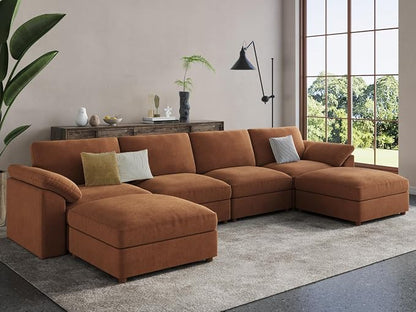 EASE MOOSE Modular Sectional Couch, Oversized Deep Seat U Shape Sectional Couch - Image 5