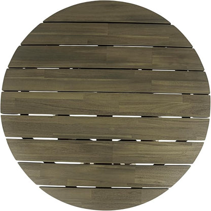 Merax Patio Outdoor Acacia Wood Round Coffee Table - Image 4
