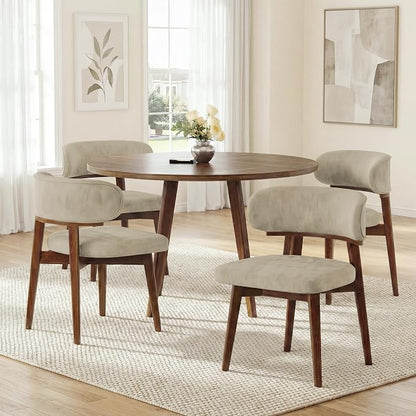 Dining Chairs Set of 4, Modern Upholstered Dining Chairs, Wooden Kitchen Chairs by GRUSIGN