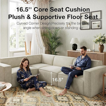 Novilla 109" Modular Sectional Sofa, No Assembly Cloud Sectional Couch - Image 13
