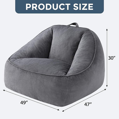HUGHEAVEN Big Bean Bag Chairs for Adults, Giant Bean Bag Chair for Adults and - Image 2