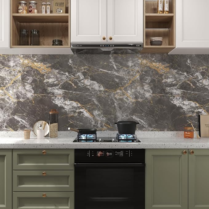 BAYYA Marble Contact Paper for Kitchen Counter Granite Countertop Peel and - Image 7