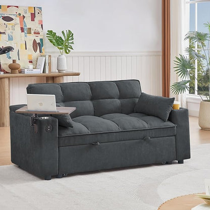 Auvsoce 65'' Convertible Sleeper Sofa Bed - Image 2