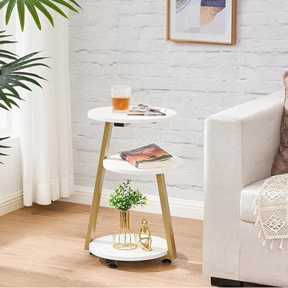 BEWISHOME Round End Table Side Table - Image 2