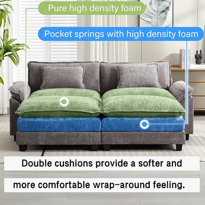 Oprisen 86" Modular Sectional Sofa, Comfy Cloud Couch Sectional Sofa - Image 3
