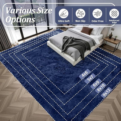 Fluffy Area Rugs 9x12 Living Room Bedroom: Ultra Soft Shag Rug Upgrade Non-Slip - Image 9