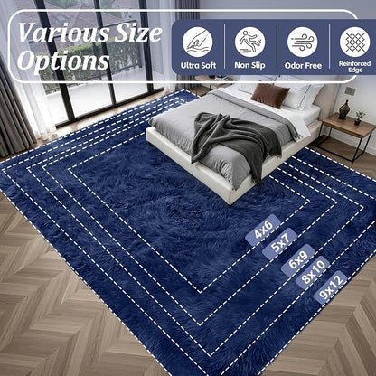 Fluffy 5x7 Area Rugs for Living Room Bedroom: Ultra Soft Shag Rug Non-Slip - Image 9