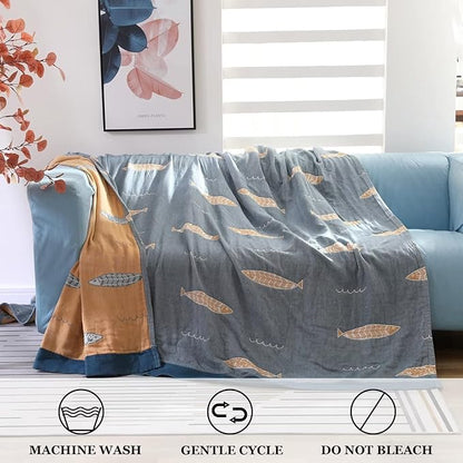 LUTBM Boho Throw Blanket for Bed 100% Cotton Ultra Soft Rustic Quilt Summer - Image 4