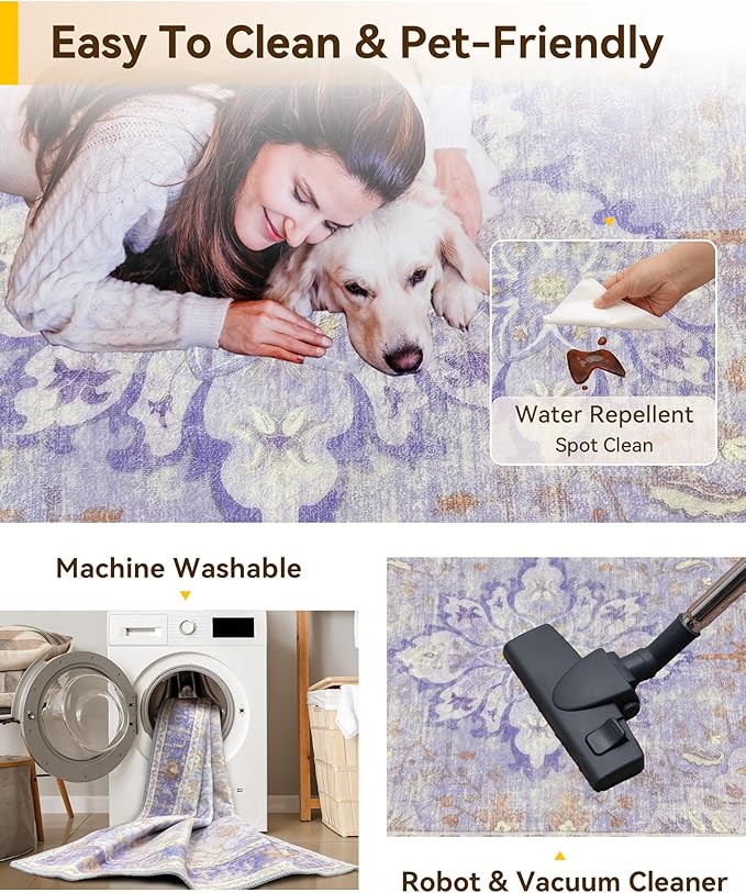 RELEANY Area Rugs 2'x6' Runner Rug Non Slip Washable - Image 6