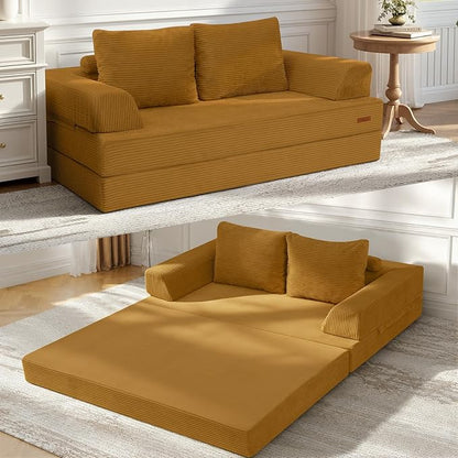 COMAX Futon Sofa Bed, Convertible Folding Sofa Bed, Boneless Couch Loveseat by COMAX