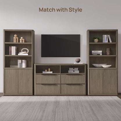 SICOTAS Book Shelf with Doors 71" Tall 6 Tier Bookshelf with Adjustable Shelves - Image 7