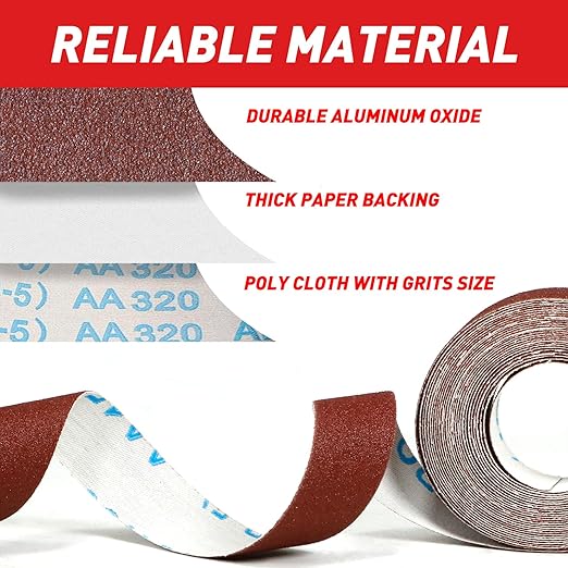 Emery Cloth Roll, 400 Grit Sandpaper Roll, Wet and Dry Emory Cloths - Image 2