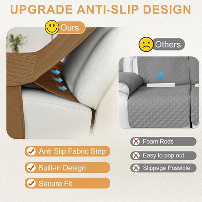 HDCAXKJ 100% Waterproof Reclining Sectional Couch Covers L Shape Recliner Sofa - Image 4
