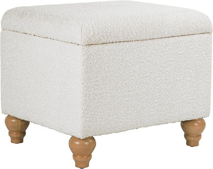 Homepop Home Decor | Upholstered MediumRectangular Storage Ottoman | Hinged Lid by HomePop