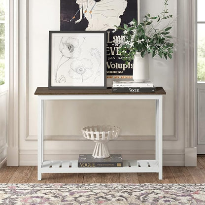 ChooChoo Farmhouse Console Table, Rustic Vintage Narrow Sofa Table - Image 7