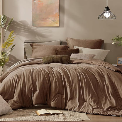 Monbix Oversized Queen Comforter Set, Bed in a Bag 7 Pieces by Monbix