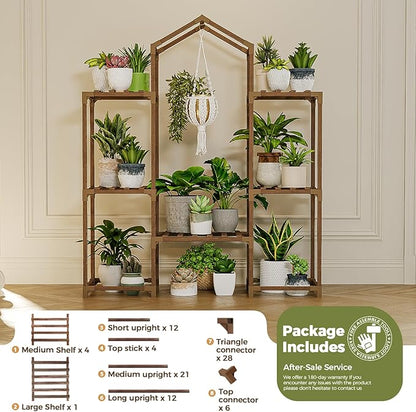 Bamworld Plant Stand Indoor Hanging Plant Shelf Outdoor Large Plant Rack - Image 5