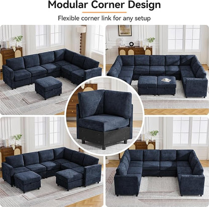 104'' U Shaped Modular Sofa, Sectional Couches - Image 6