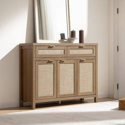 SICOTAS Rattan Sideboard Buffet Cabinet - Image 8