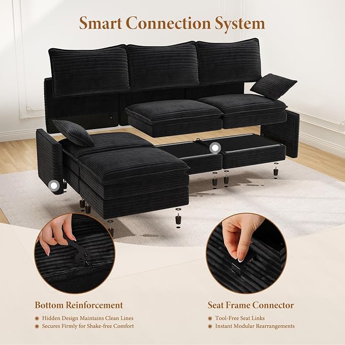 Vesgantti 108" Cloud Couch for Living Room, t6 Seats Deep Seat Sectional - Image 5