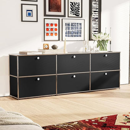 Modern Storage Cabinet Black H, Home Office Cabinet, Versatile Free-Standing - Image 2
