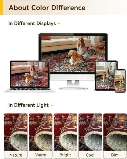 RELEANY Area Rugs 2'x6' Runner Rug Non Slip Washable - Image 8