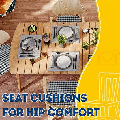 AAAAAcessories D-Shaped Chair Cushions, Machine-Washable Cover, Checkered - Image 8